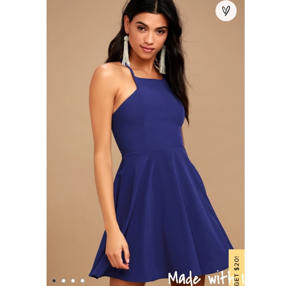 Lulu’s Call to Charms Royal Blue Skater Dress